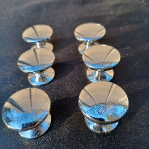 Knobs, Metal vintage style, Six silver knobs